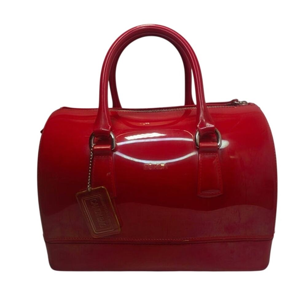Red vintage Furla jelly candy bag